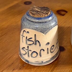 Handcrafted Fish Stories Ceramic Aquarium Ornament - Blue